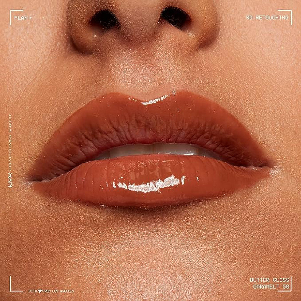 ملمع شفاه باتر غلوس بلون السكر البني من ان واي اكس بروفيشنال ميكاب غير لاصق- كراميلت (بني متوسط)