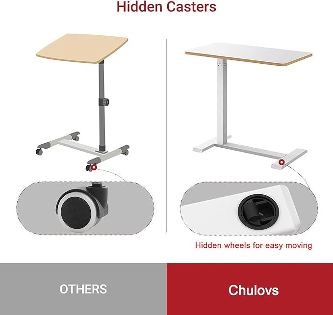 طاولة جانبية على شكل C شولوفس ارتفاع 7090 عجلات مخفية