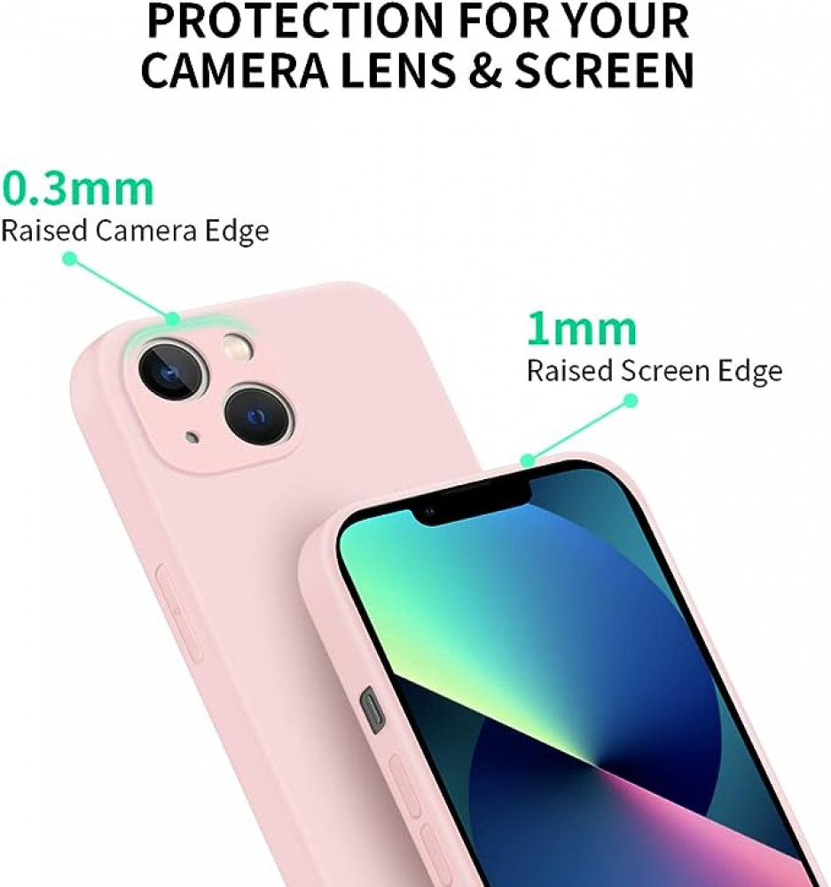 حافظة حماية متوافقة مع ابل ايفون 13 برو من انفوسون، غطاء كامل السيليكون الناعم فائق النحافة، جل بولي يوريثين حراري سيليكون ناعم للغاية، رفيعة للغاية بسطح غير لامع (زهري) لهاتف