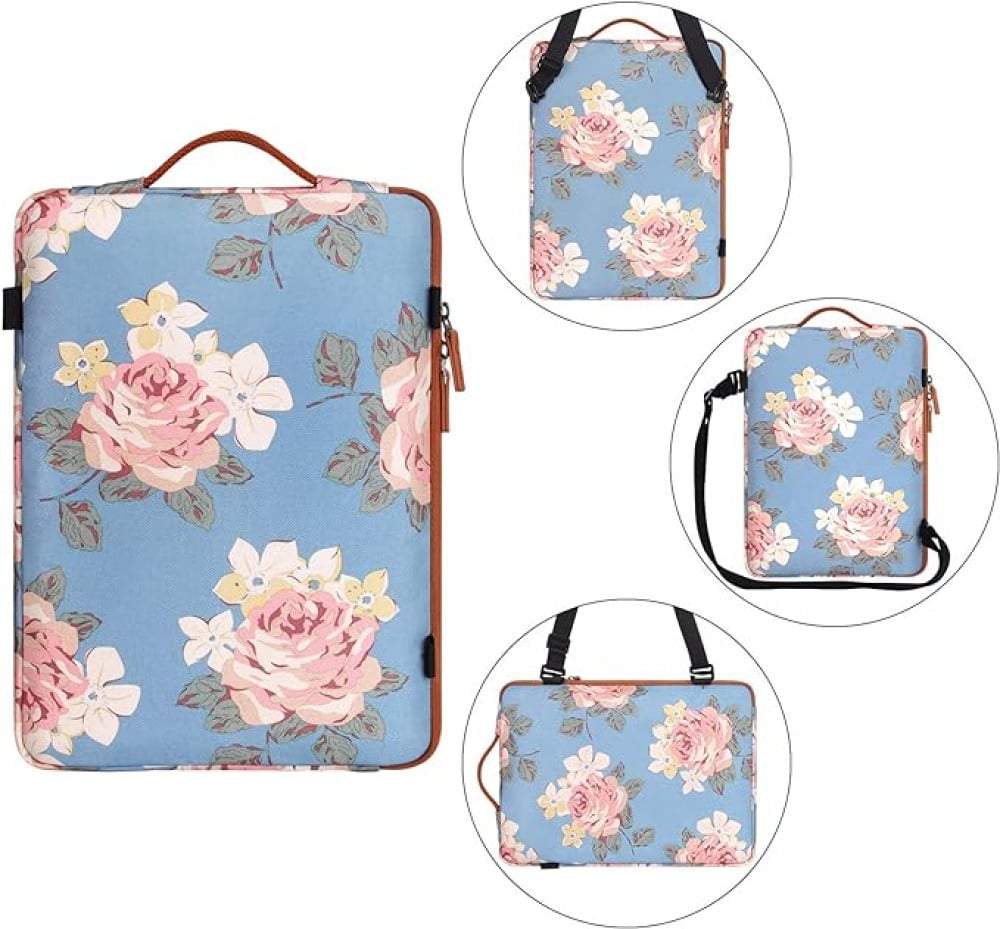 دوميسو حافظة لاب توب مقاومة للماء مقاس 15.6 انش مع منفذ شحن USB وفتحة سماعة راس لاجهزة اللابتوب مقاس 15.6 انش / ابل / ايديا باد / ايسر اسباير E15 / اتش بي انفي 15 / ديل، ازرق