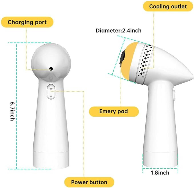 مزيل مسامير القدم الكهربائي قابلة لإعادة الشحن 4 بكرات