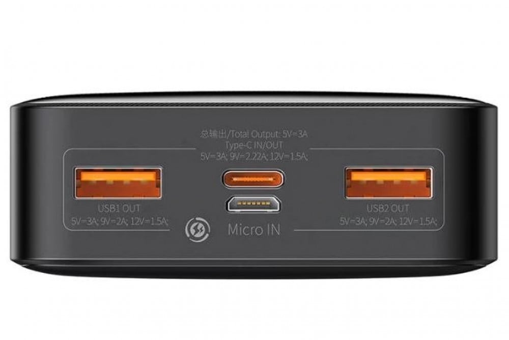بيسوس -شاحن باور بانك Baseus Bipow 20000mAh ، 20W (أسود)