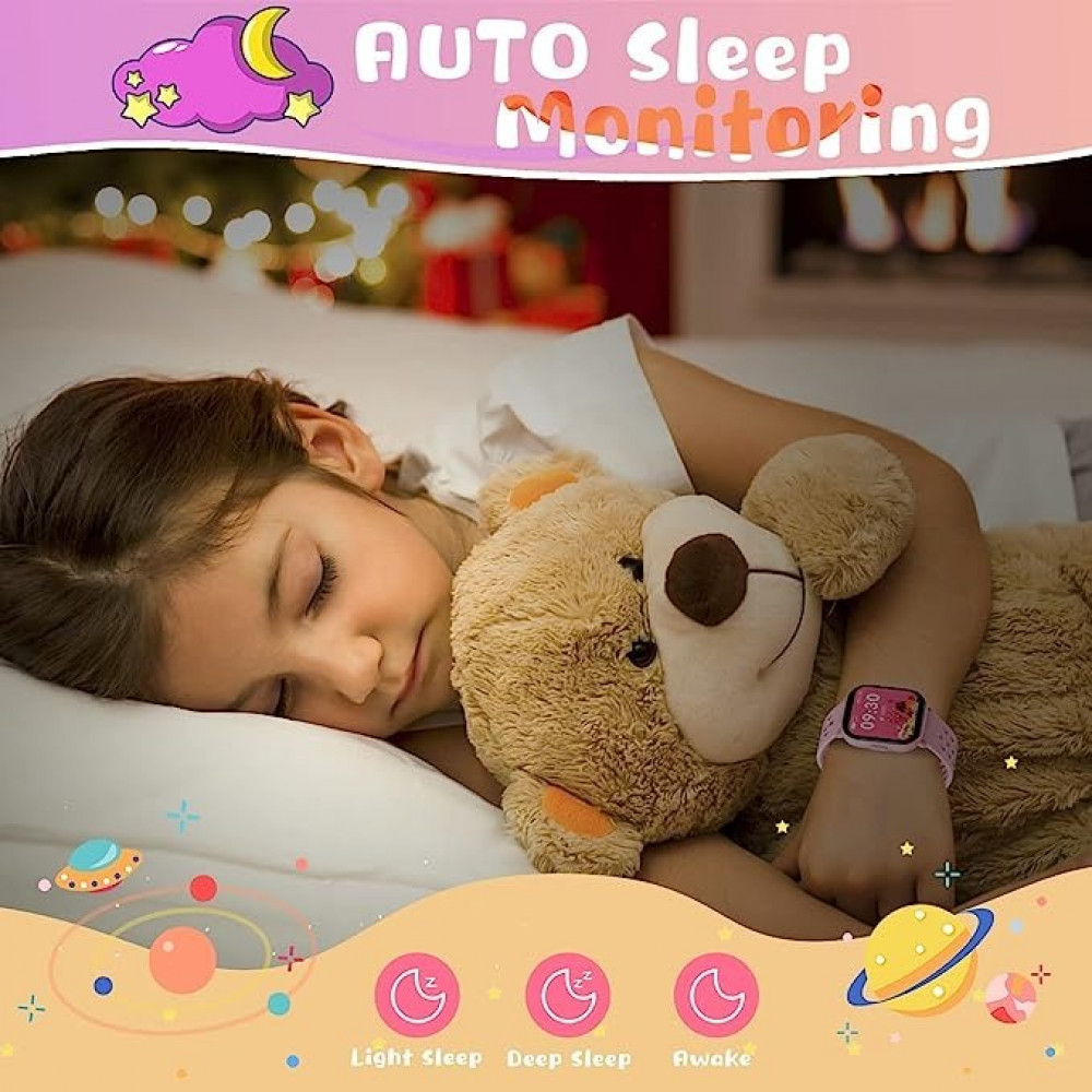 ساعة ذكية مقاومة للماء IP68 من دي ام جي، مع 8 اوضاع رياضة وخاصية تتبع اللياقة البدنية ومعدل ضربات القلب وجودة النوم وعداد الخطوات والسعرات الحرارية ومنبه ساعة، هدية من عمر 6 سنوات فيما فوق