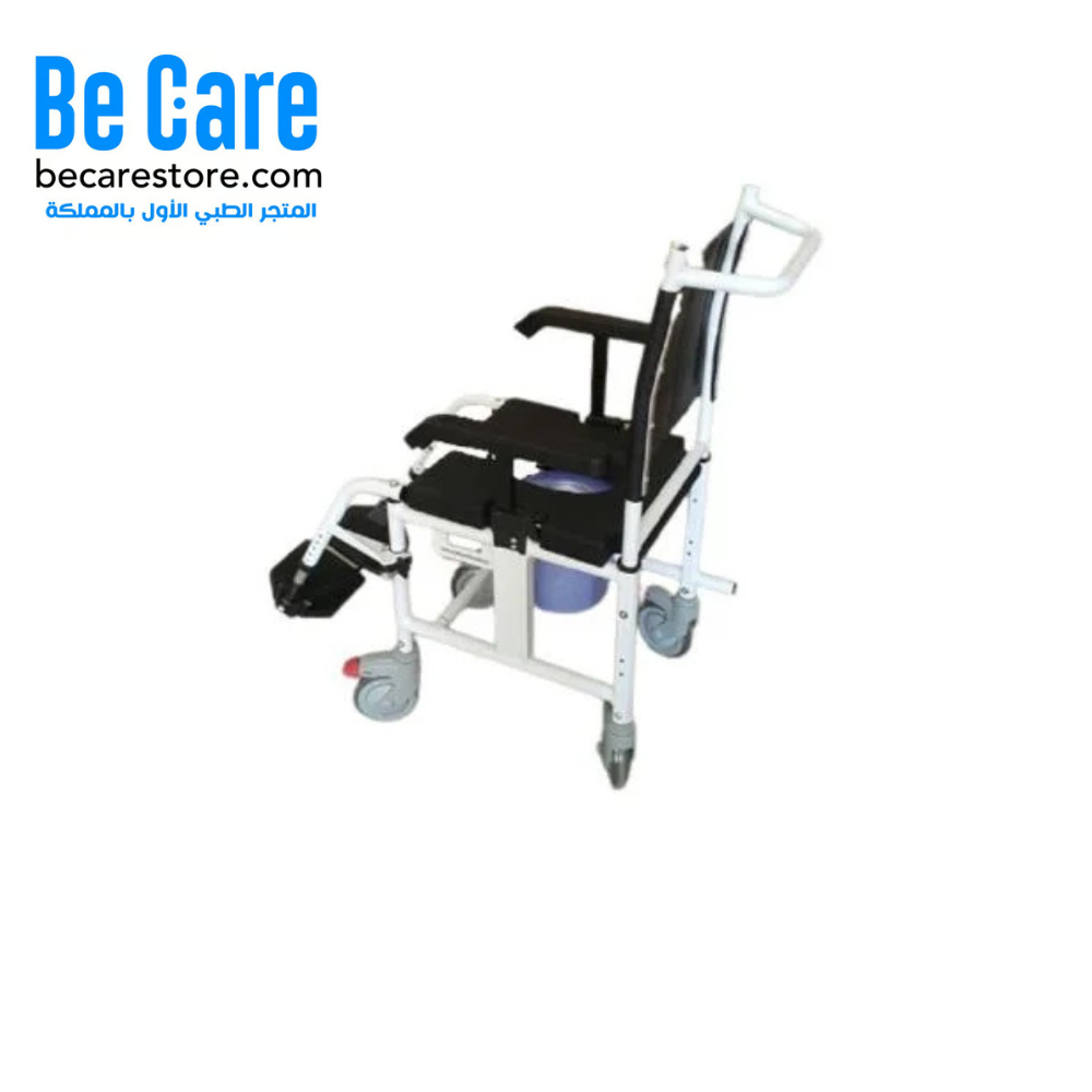 كرسي متحرك بعجل صغير بقاعدة حمام مقاس 35 | دعم عملي وراحة يومية