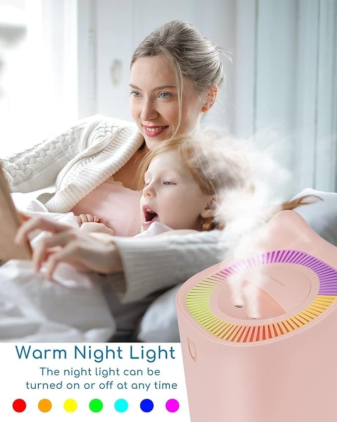 مرطب هواء ارابيست سعة 3 لتر بفوهتين وضوء ليلي 7 ألوان