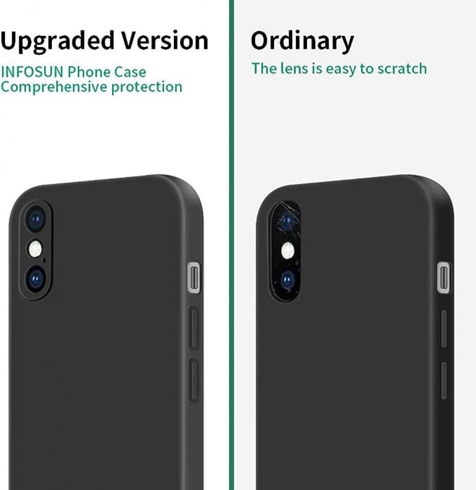 غطاء حماية لهاتف ايفون اكس اس ماكس، غطاء من جل السيليكون رفيع للغاية يغطي الهيكل بالكامل مضاد للخدش ومضاد للصدمات لهاتف ايفون اكس اس ماكس 6.5 اصدار 2018 - لون اسود