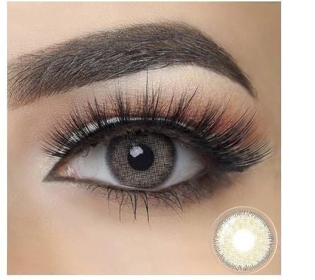 عدسات لاصقة من BE CARE بحماية UV بلون بني ورمادي عبوة قطعتين