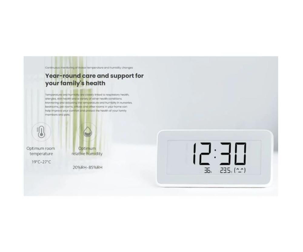 ساعة رقمية شاومي ومراقبة درجة الحرارة والرطوبة BHR5435GL - أبيض