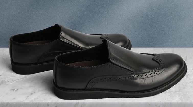 حذاء رجالي طبي MLR جلد طبيعي مهوّى مقاس 45 دعم للأقدام الحسّاسة