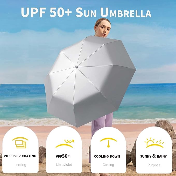 مظلة أوتوماتيكية من سيباسا مقاومة للرياح وحماية UV 42 بوصة