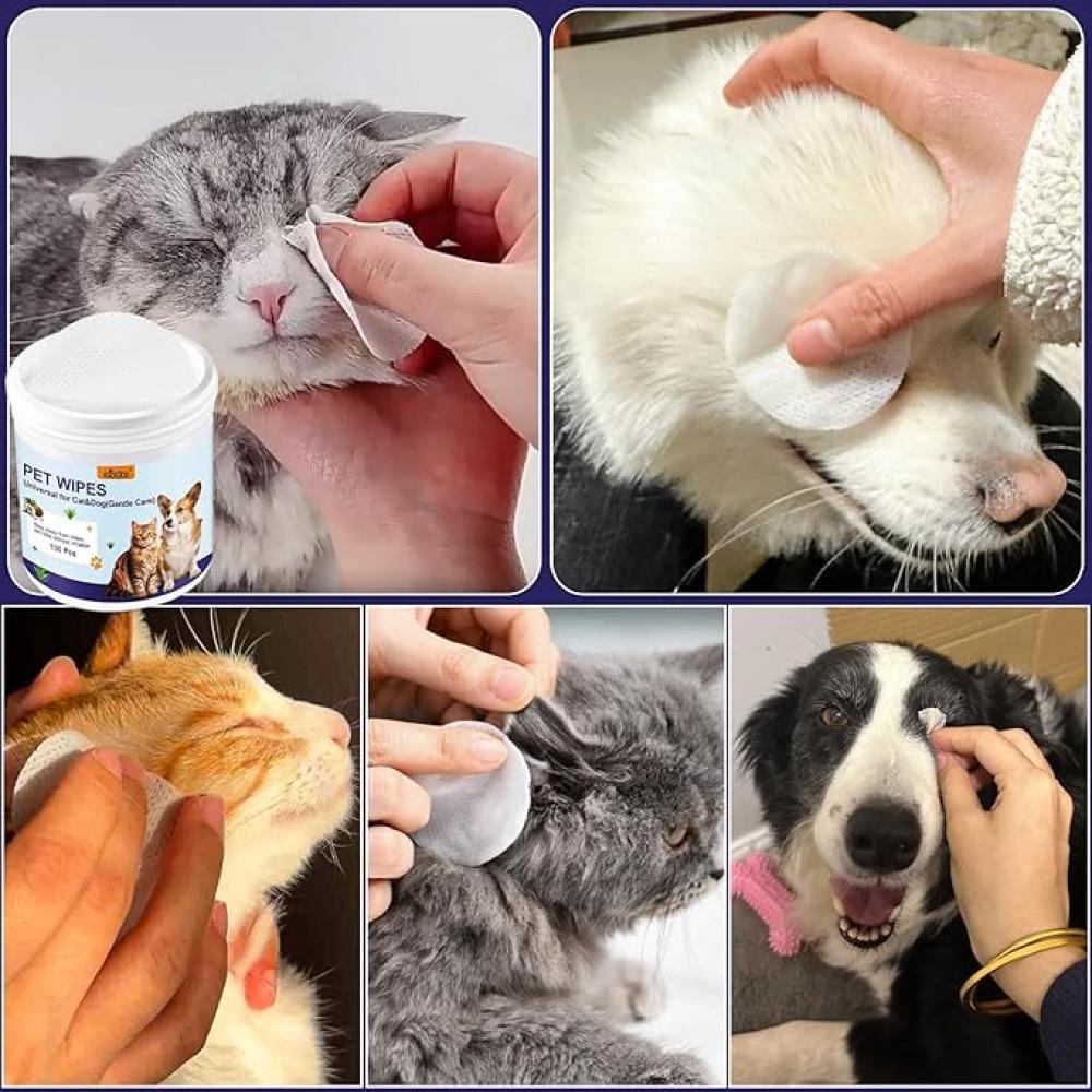 مناديل مبللة للحيوانات الأليفة بي كير 130 منديل لطيفة مضادة للحساسية