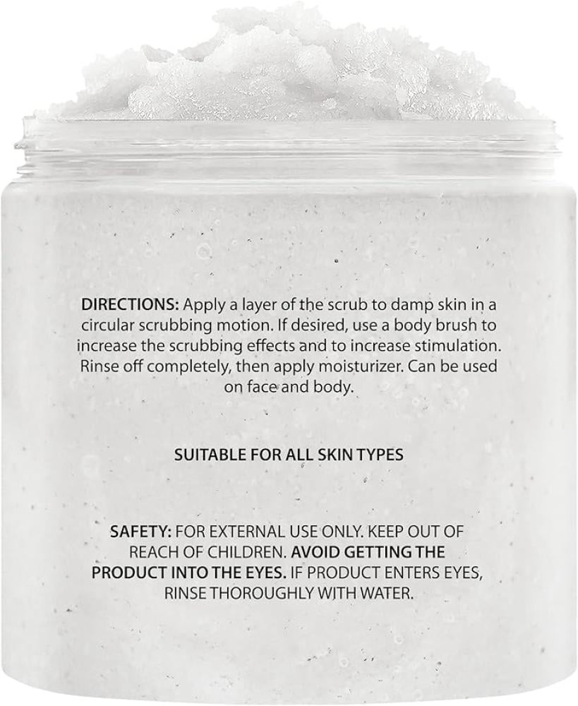 مقشر الجسم بحليب جوز الهند من بروكلين بوتاني 10 أونصة - مصنوع من ملح البحر الميت والزيوت العطرية - مضاد للسيلوليت وعلامات تمدد الجلد ودوالي الأوردة - 10 أونصة، للجنسين
