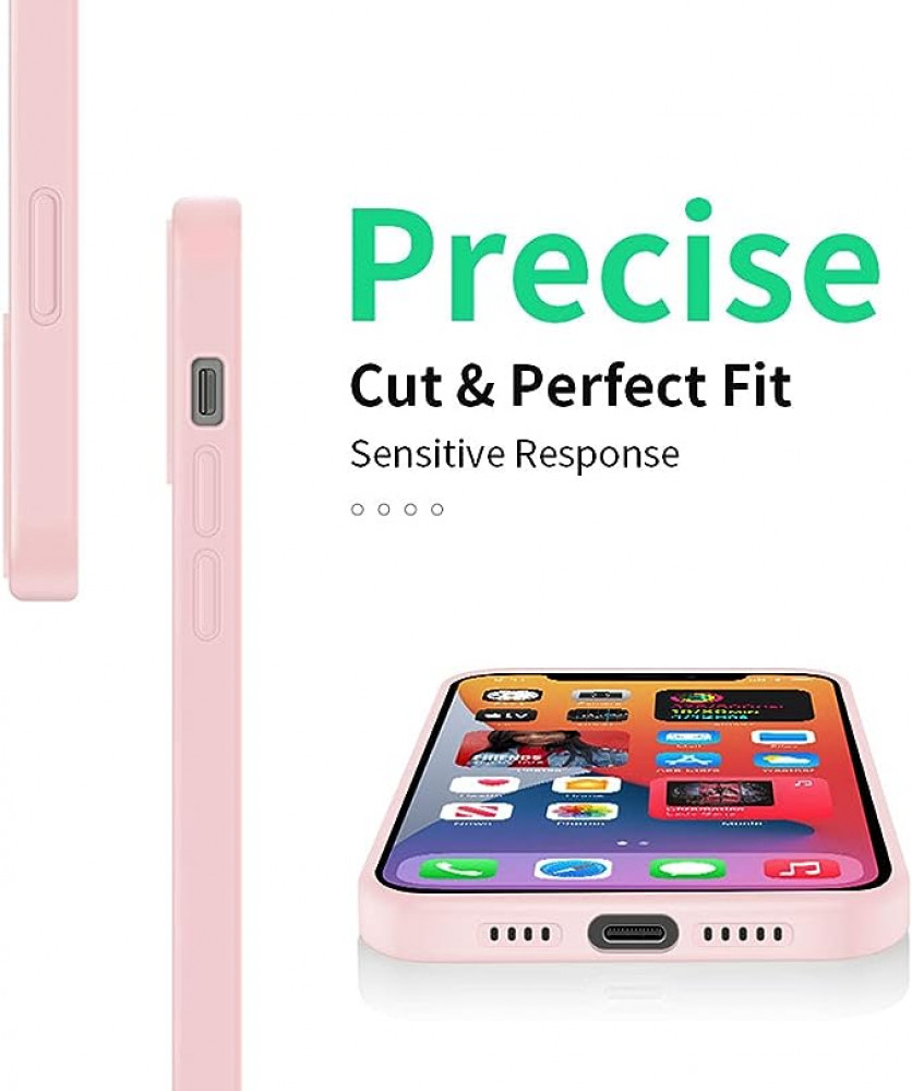 حافظة حماية متوافقة مع ابل ايفون 13 برو من انفوسون، غطاء كامل السيليكون الناعم فائق النحافة، جل بولي يوريثين حراري سيليكون ناعم للغاية، رفيعة للغاية بسطح غير لامع (زهري) لهاتف