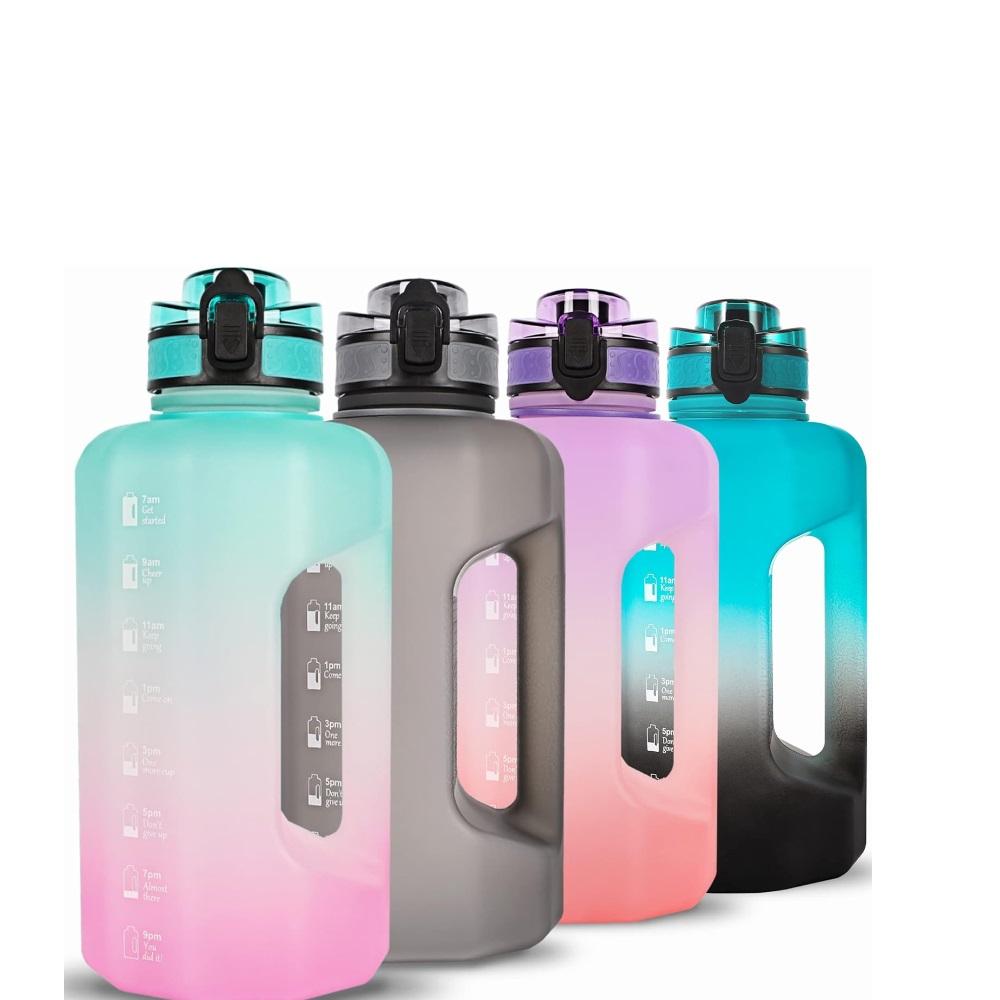 زجاجة مياه لتر مع قشة بسعة