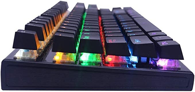 كيبورد سلكي باضاءة LED خلفية ملونة ومنفذ USB، لون اسود، K-28