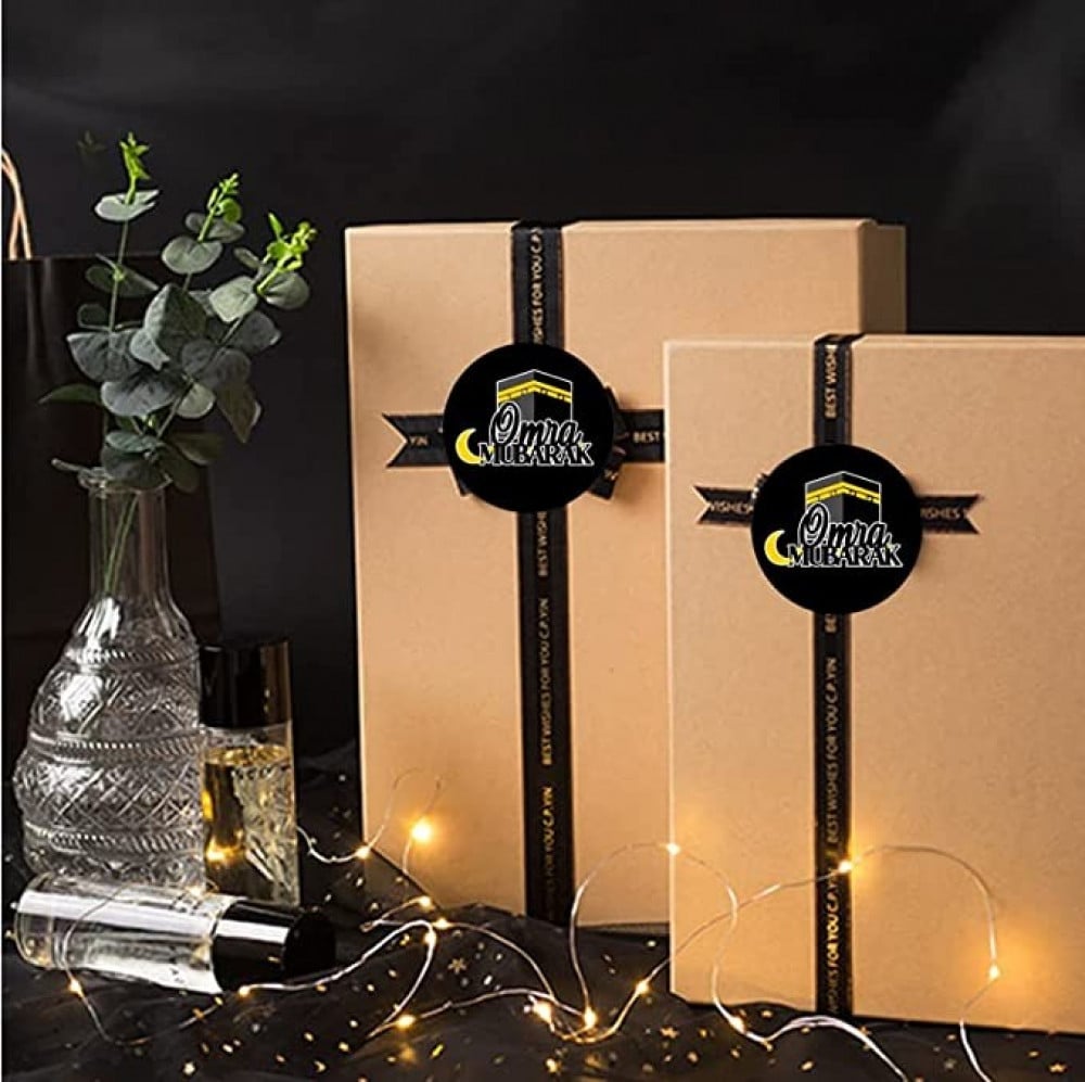 ستيكرات لاصقة من كراوبروب بتصميم عمرة مبارك عبوة 96 قطعة 4×4 سم