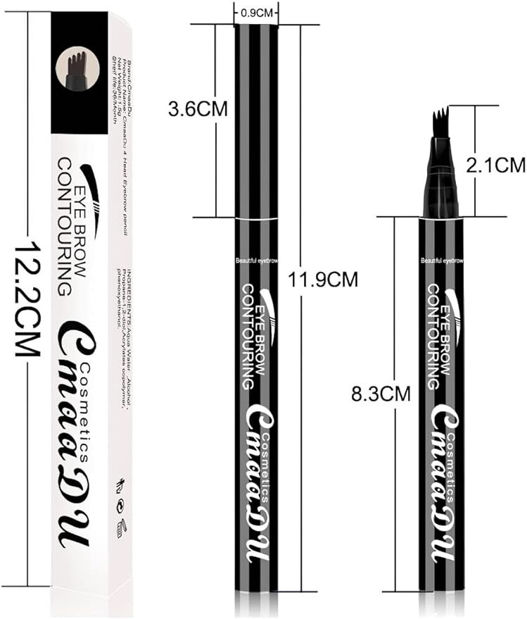 قلم حواجب سائل من CmaaDu بمقدمة شوكة مقاوم للماء 3 قطع
