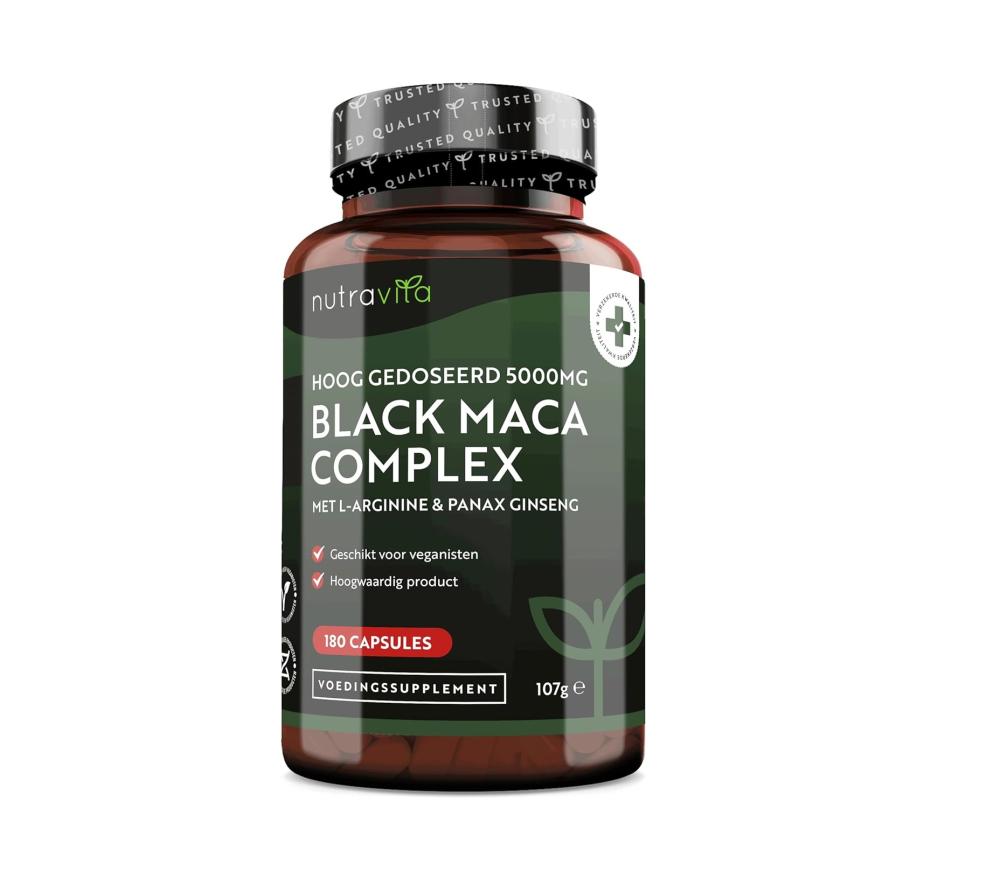مكمل غذائي نوترافيتا ماكا أسود 180 كبسولات نباتية 5000 ملجم