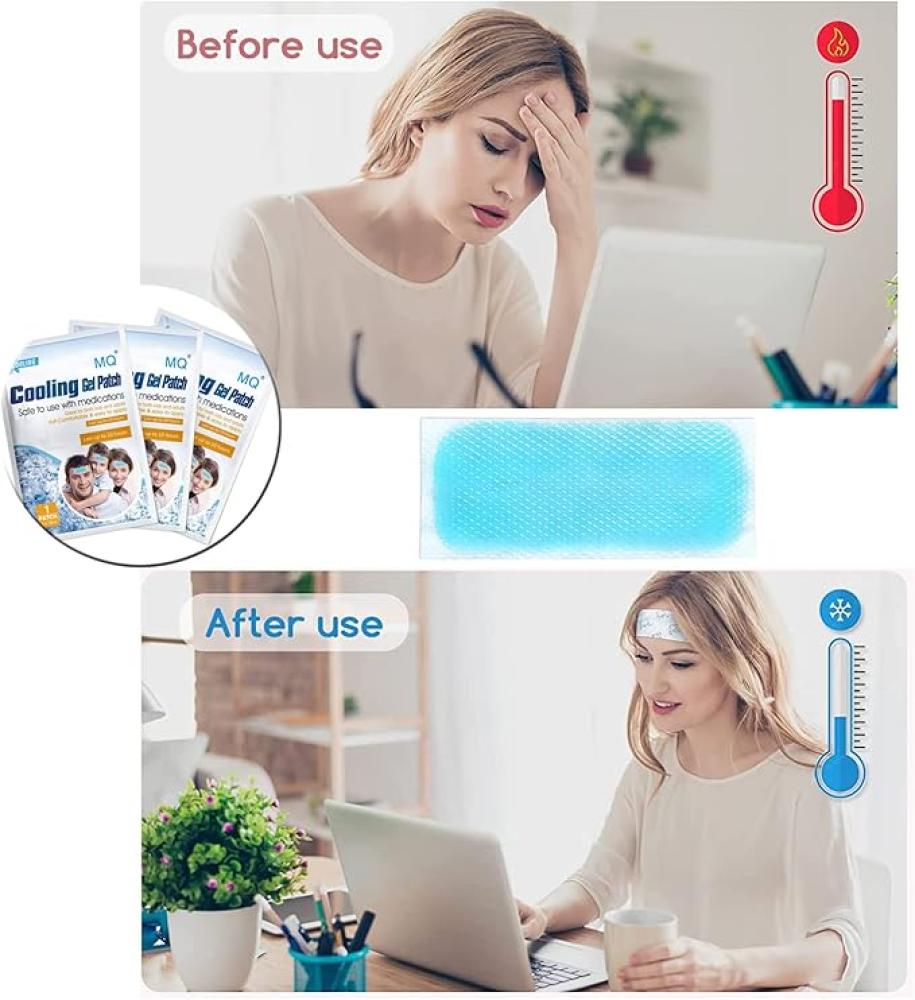 رقع تبريد هيدروجيل لتخفيف الحمى والألم تدوم 10 ساعات عبوة 6