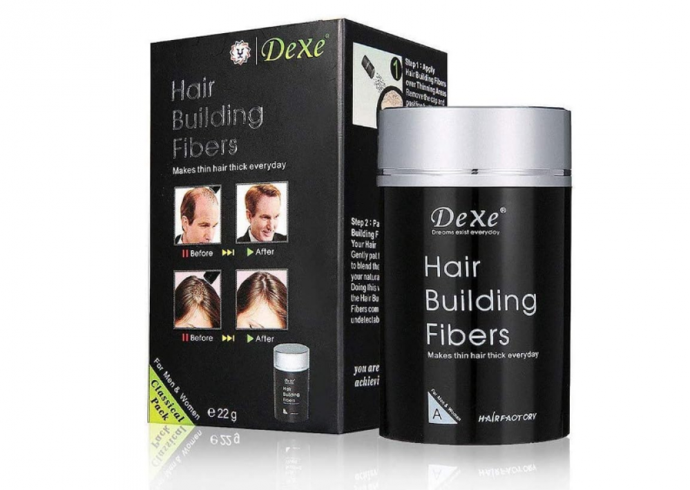 (جديد بتغليف تالف)الياف بناء الشعر بلون اسود