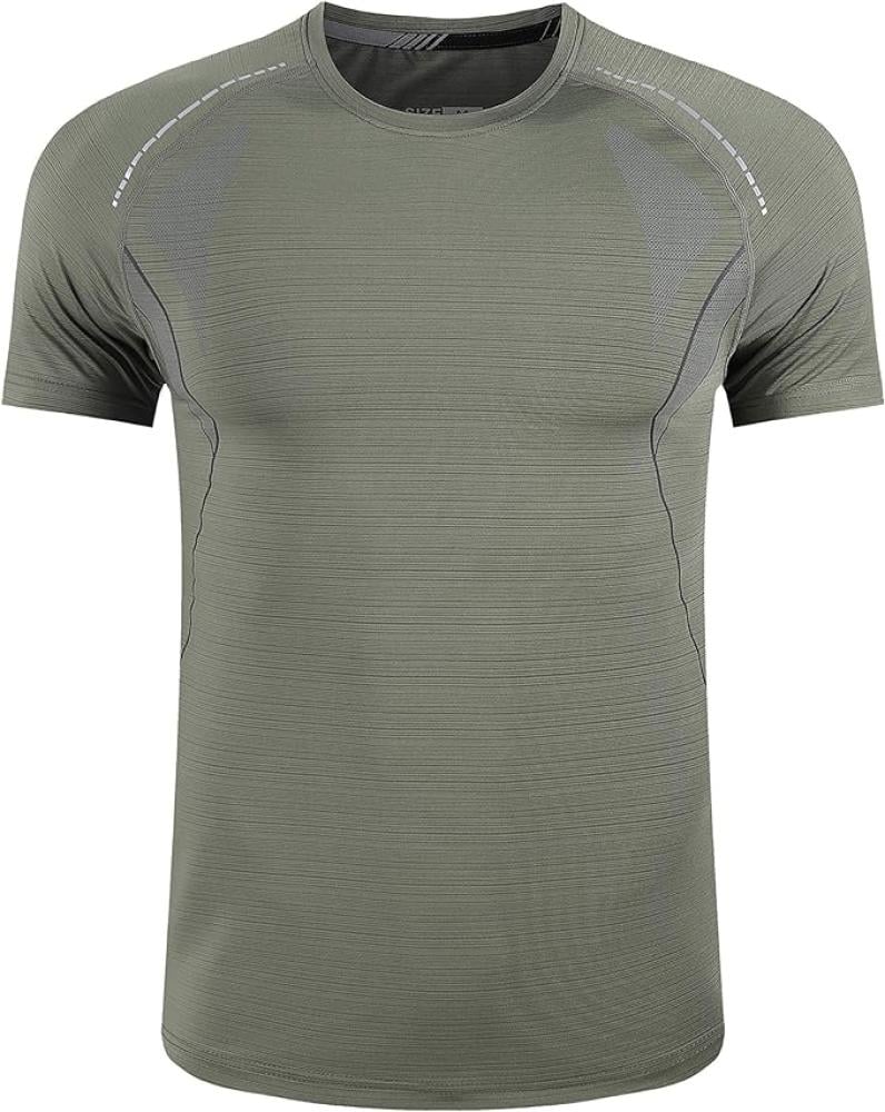 تيشيرت قصير بيسيك للرجال من وات فلاور سريع الجفاف للياقة البدنية والجري، بدلة ضغط للتدريب متينة وانيقة لصالة الالعاب الرياضية وسويت شيرت قابل للتمدد