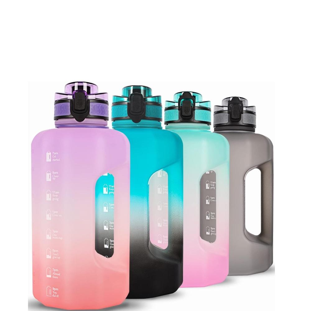 زجاجة مياه لتر مع قشة بسعة