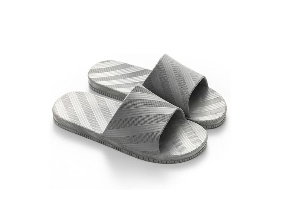 شبشب للازواج للرجال والنساء من هاوليهاو، شبشب صيفي سميك مضاد للروائح الكريهة، صندل حمام بلاستيكي مانع للانزلاق (يوصى باخذ مقاس اكبر بدرجة واحدة) - رمادي