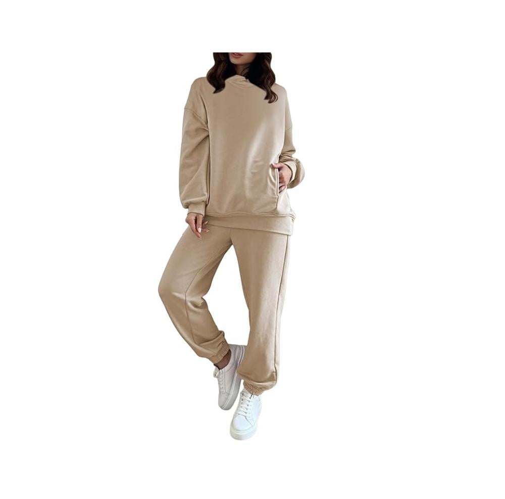 بدلة رياضية للنساء من فيكسماتي مكونة من هودي باكمام طويلة وبنطلون للركض مكونة من قطعتين