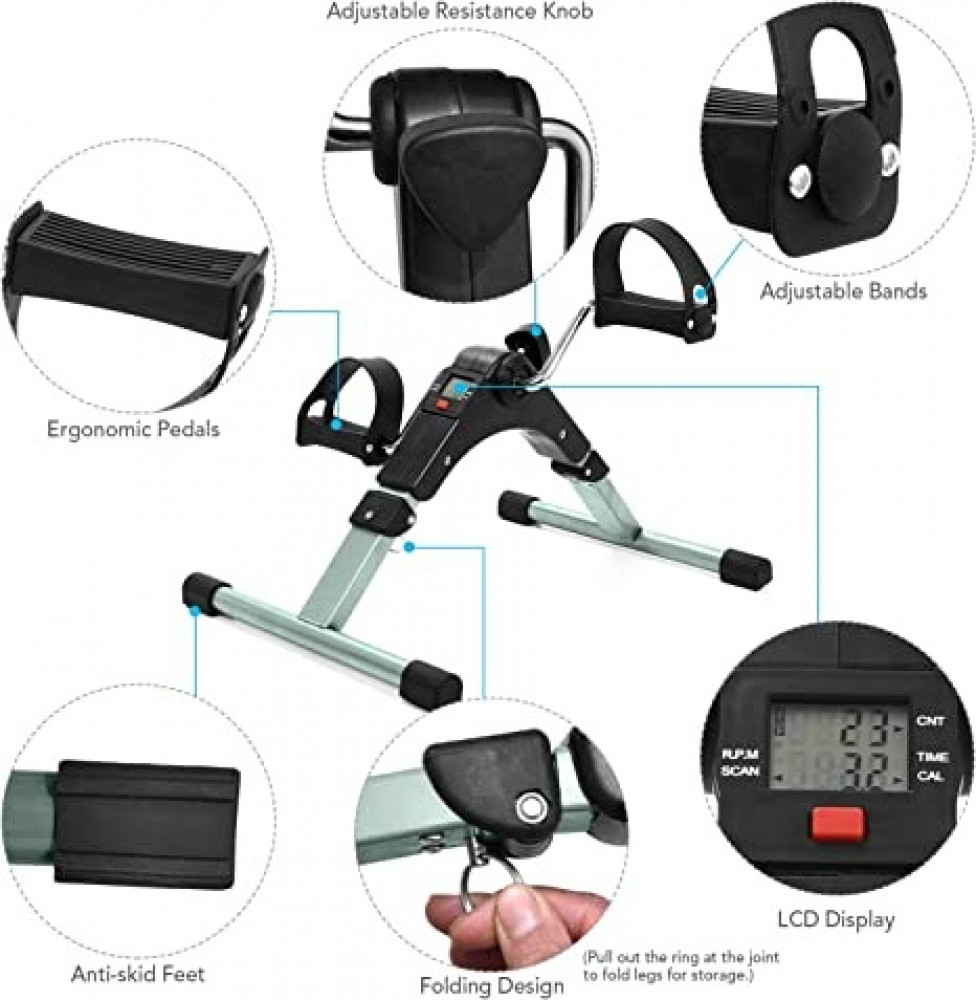 جهاز تمرين منزلي صغير قابل للطي بشاشة LCD وبدالات تحمل 100 كجم
