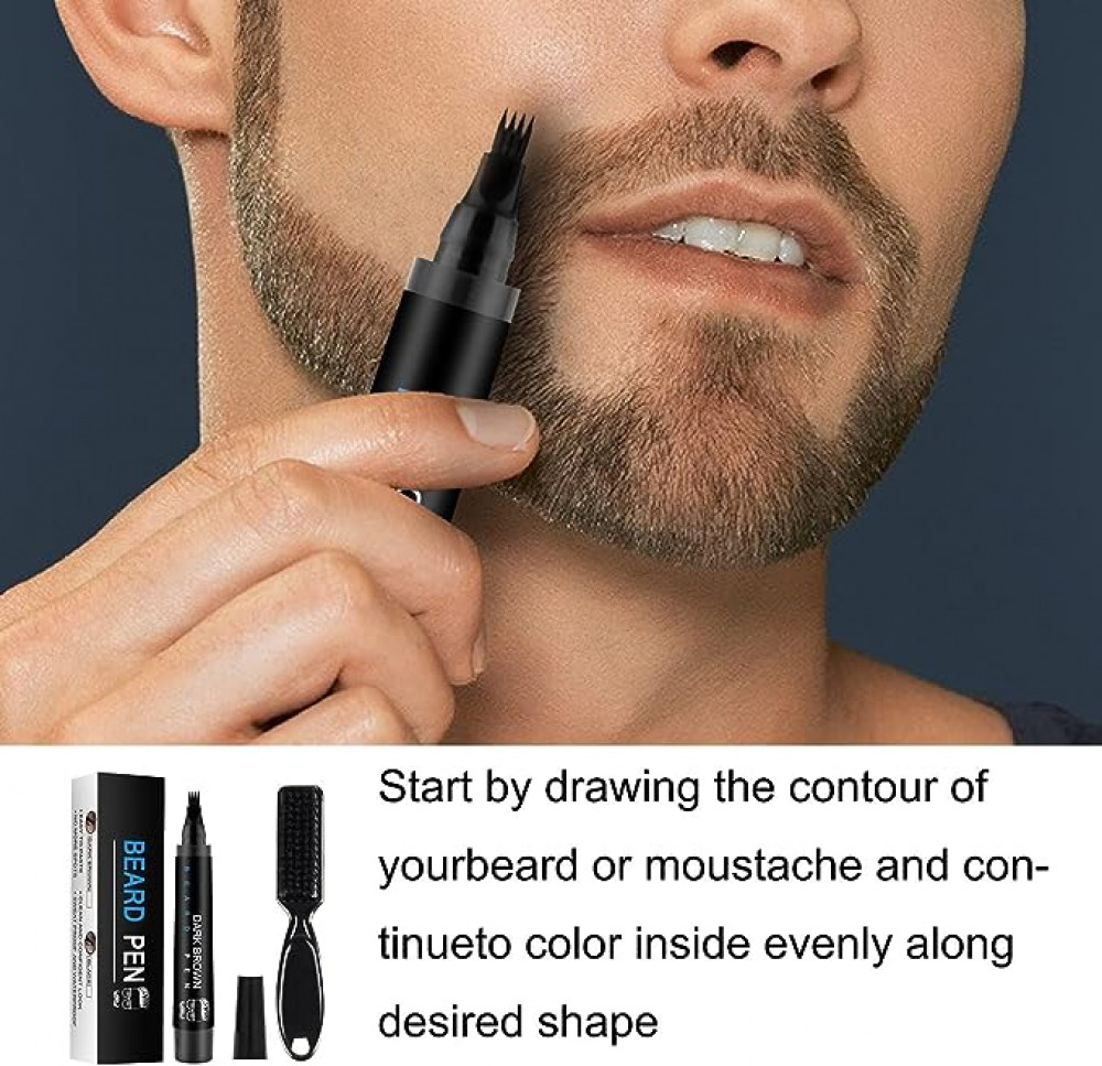 قلم تكثيف اللحية من دي ام جي تيك مقاوم للماء مع فرشاة 2 قطعة