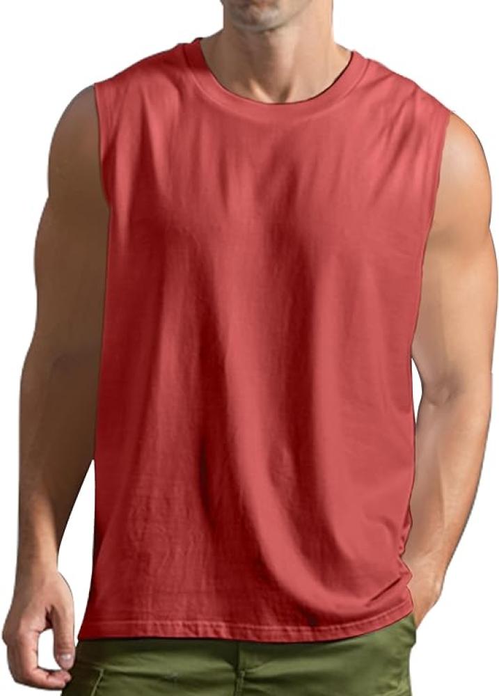 تي شيرت بدون أكمام للرجال من القطن سيور، بلوزة بدون أكمام فضفاضة لتشكيل الجسم وصالة الألعاب الرياضية، سترة رياضية سادة برقبة دائرية، ملابس داخلية كاجوال