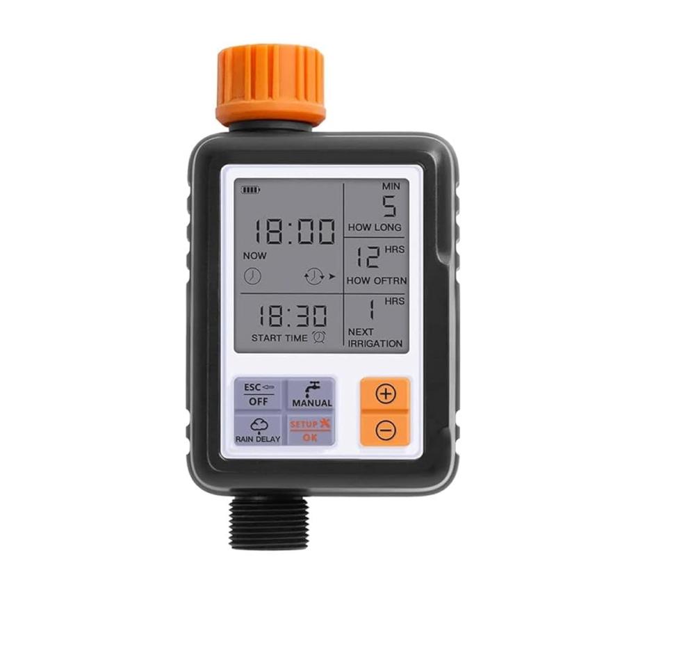 مؤقت ري اوتوماتيك للري في الخارج بشاشة عرض كبيرة ومتعددة الوظائف مناسبة للحدائق والاستخدام في الخارج مؤقت ذكي لنظام ري مقاوم للماء