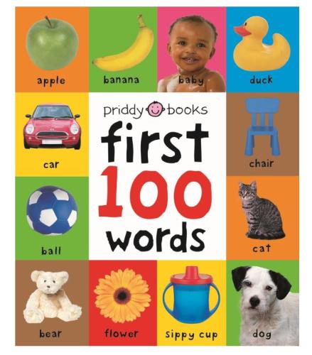 أول 100 كلمة: كتاب مبطن كتاب من الورق المقوى باللغ...