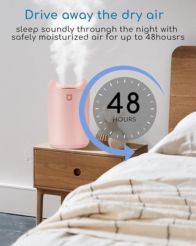 مرطب هواء ارابيست سعة 3 لتر بفوهتين وضوء ليلي 7 ألوان