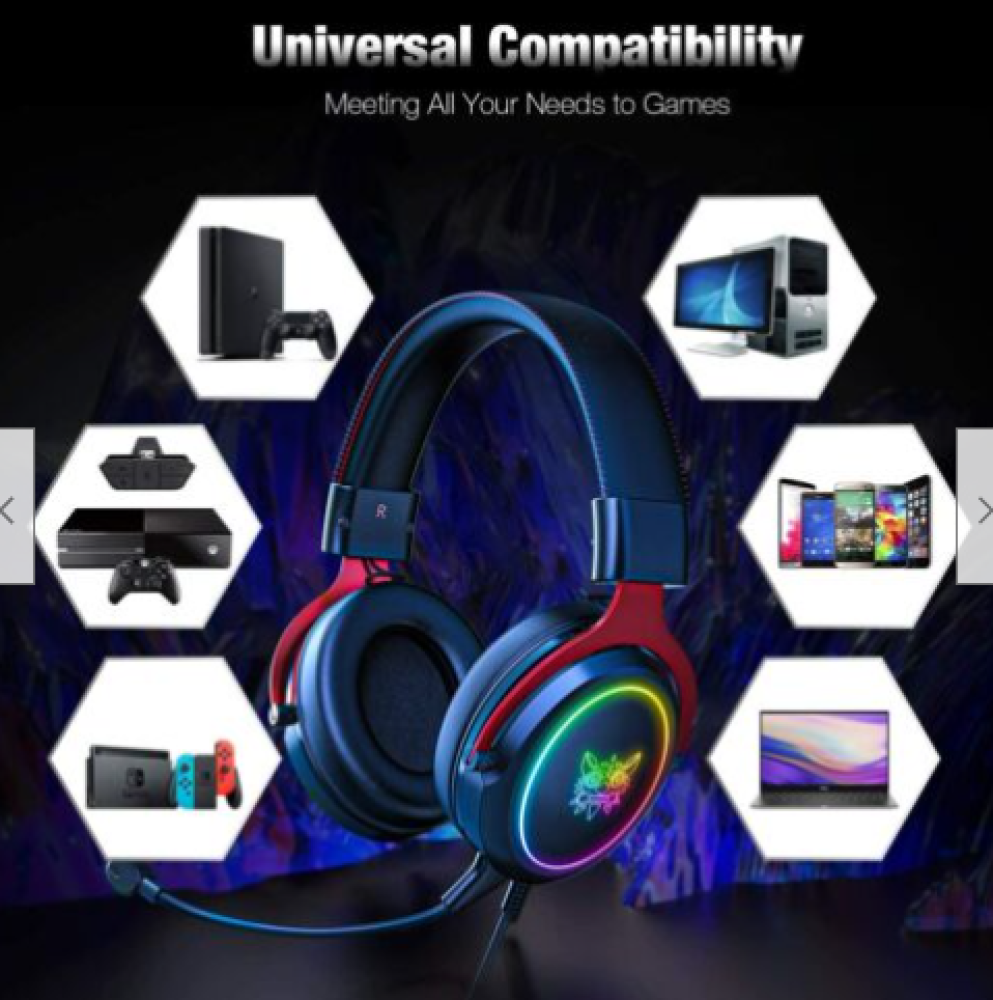 سماعة ألعاب من ONIKUMA بمايكروفون قابل للفصل ومحركات 50 مم