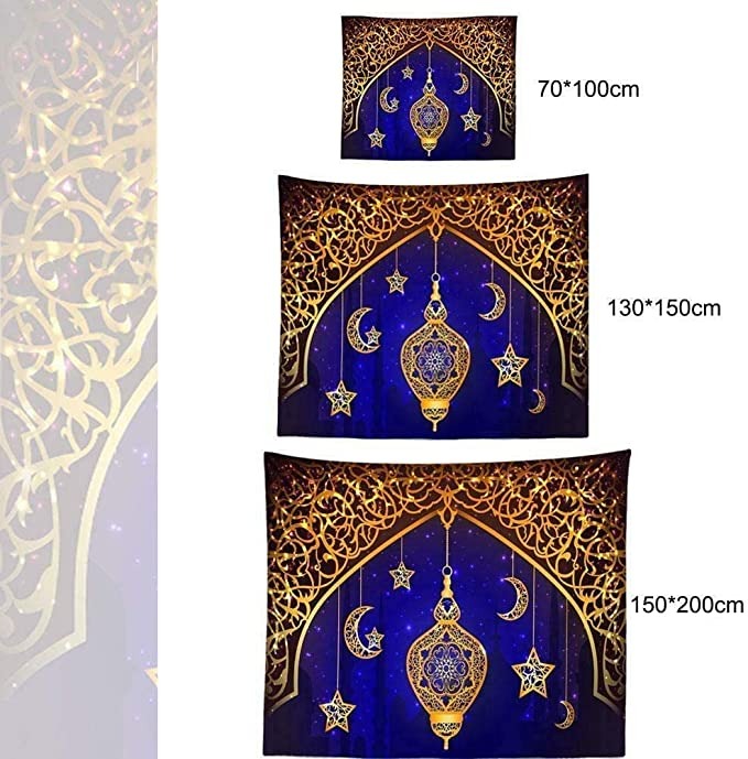 ديكور رمضان اسلامي ديكور العيد مطبوع خلفية نسيج الحائط القماش رمضان مبارك كريم ديكور المنزل نسيج عرقي معلق على الحائط بي