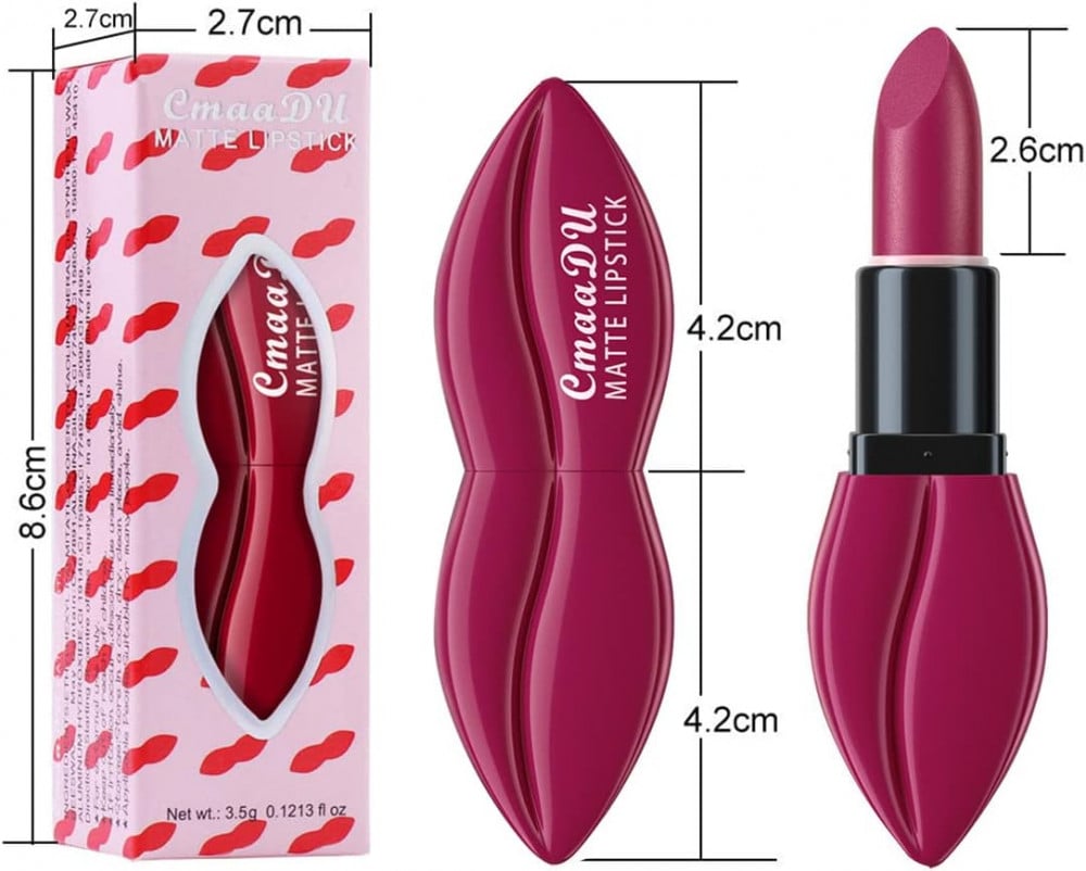 أحمر شفاه مخملي من CmaaDu مقاوم للماء لون أحمر 35 جم