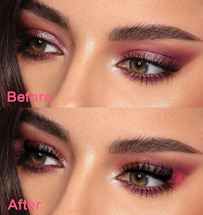 رموش صناعية بمظهر عين القطة 8D أسود بطرف أحمر 5 أزواج