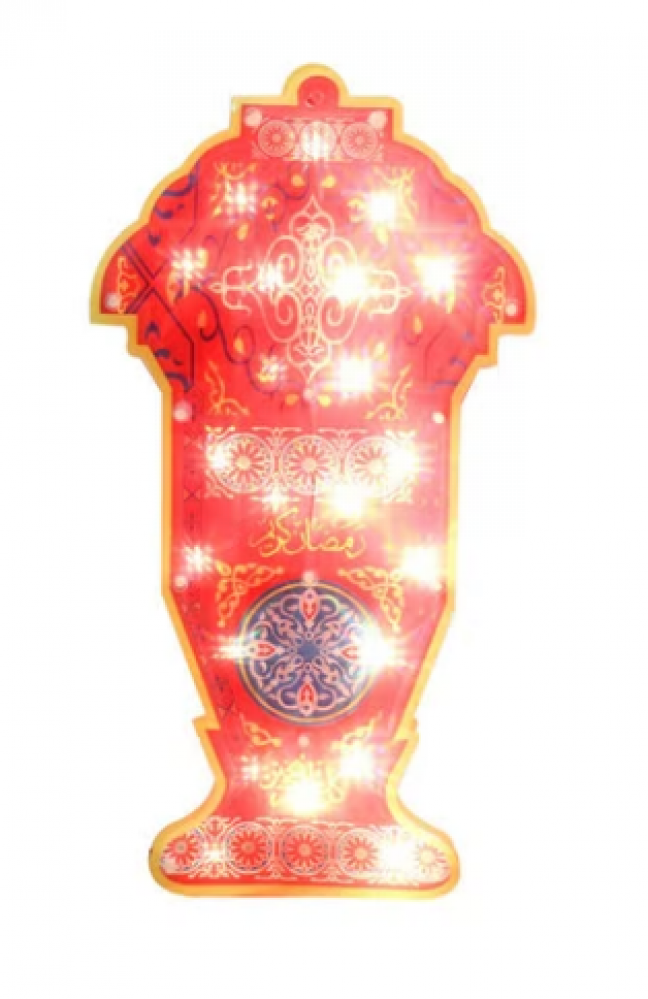 فانوس رمضان مزخرف للزينة أحمر 19-35سنتيمتر