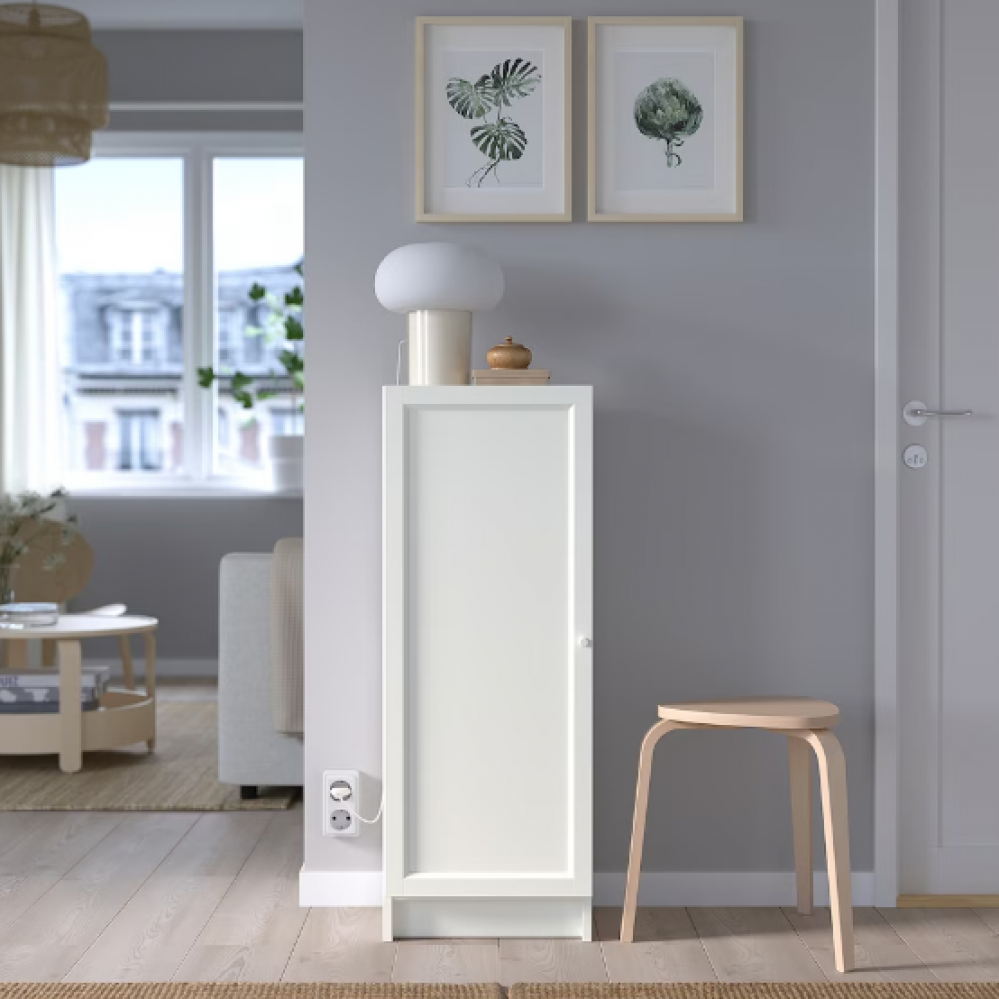 BILLY / OXBERG مكتبة مع باب, أبيض, 40x30x106 سم