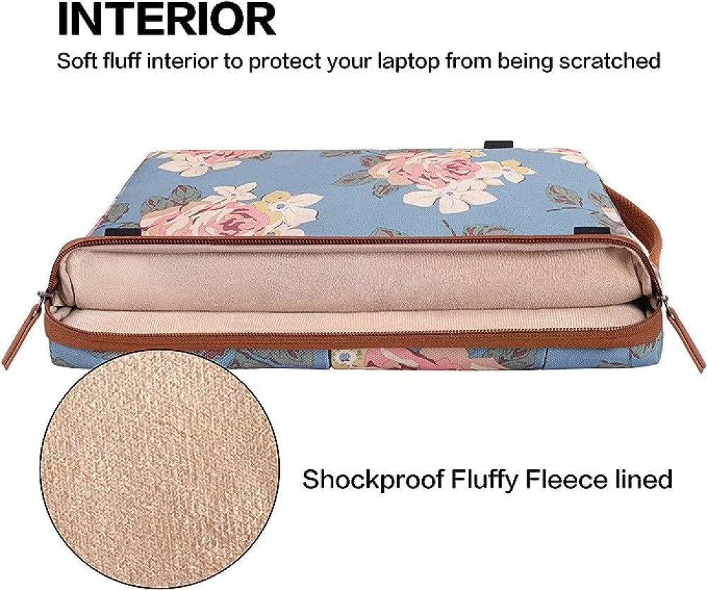 دوميسو حافظة لاب توب مقاومة للماء مقاس 15.6 انش مع منفذ شحن USB وفتحة سماعة راس لاجهزة اللابتوب مقاس 15.6 انش / ابل / ايديا باد / ايسر اسباير E15 / اتش بي انفي 15 / ديل، ازرق