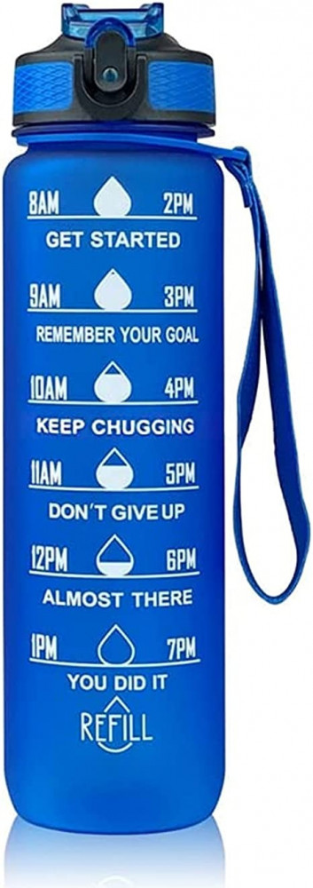 زجاجة مياه من شوبنيك بمؤشر للتذكير بوقت وماصة