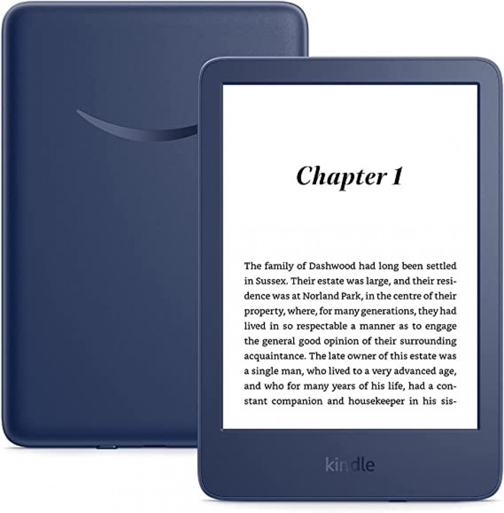 Kindle الجديد كلّياً (إصدار 2022) - إصدار Kindle الأخف وزناً والأصغر حجماً، الآن مع شاشة عرض 300 ppi عالية الجودة بمقاس 6 بوصات، وضِعف مساحة التخزين | اللون: أزرق جينز