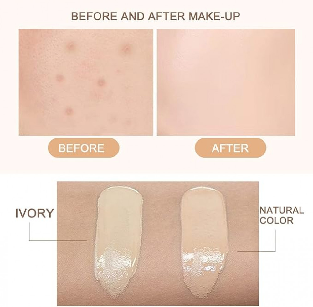 كريم أساس للوجه لون عاجي مرطب وخافي العيوب 1 قطعة