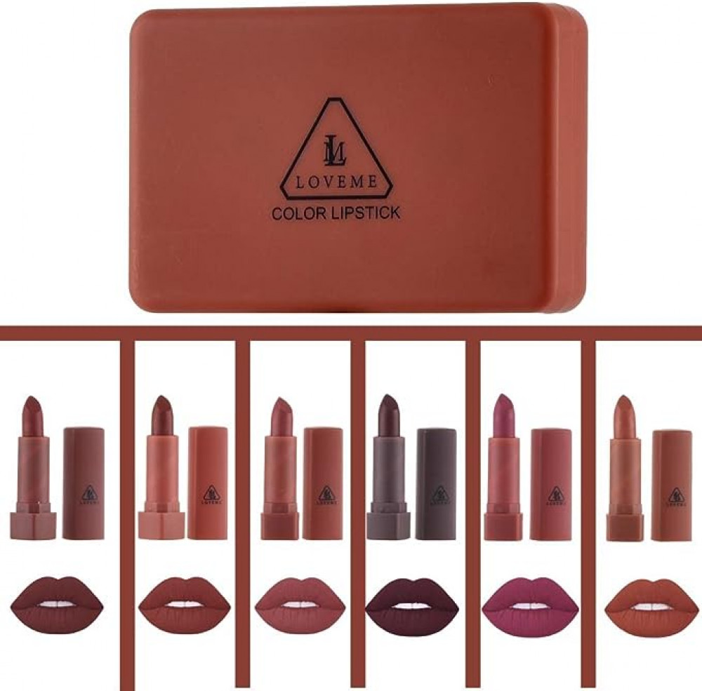 مجموعة احمر شفاه كريمي من لوف مي، 6 الوان