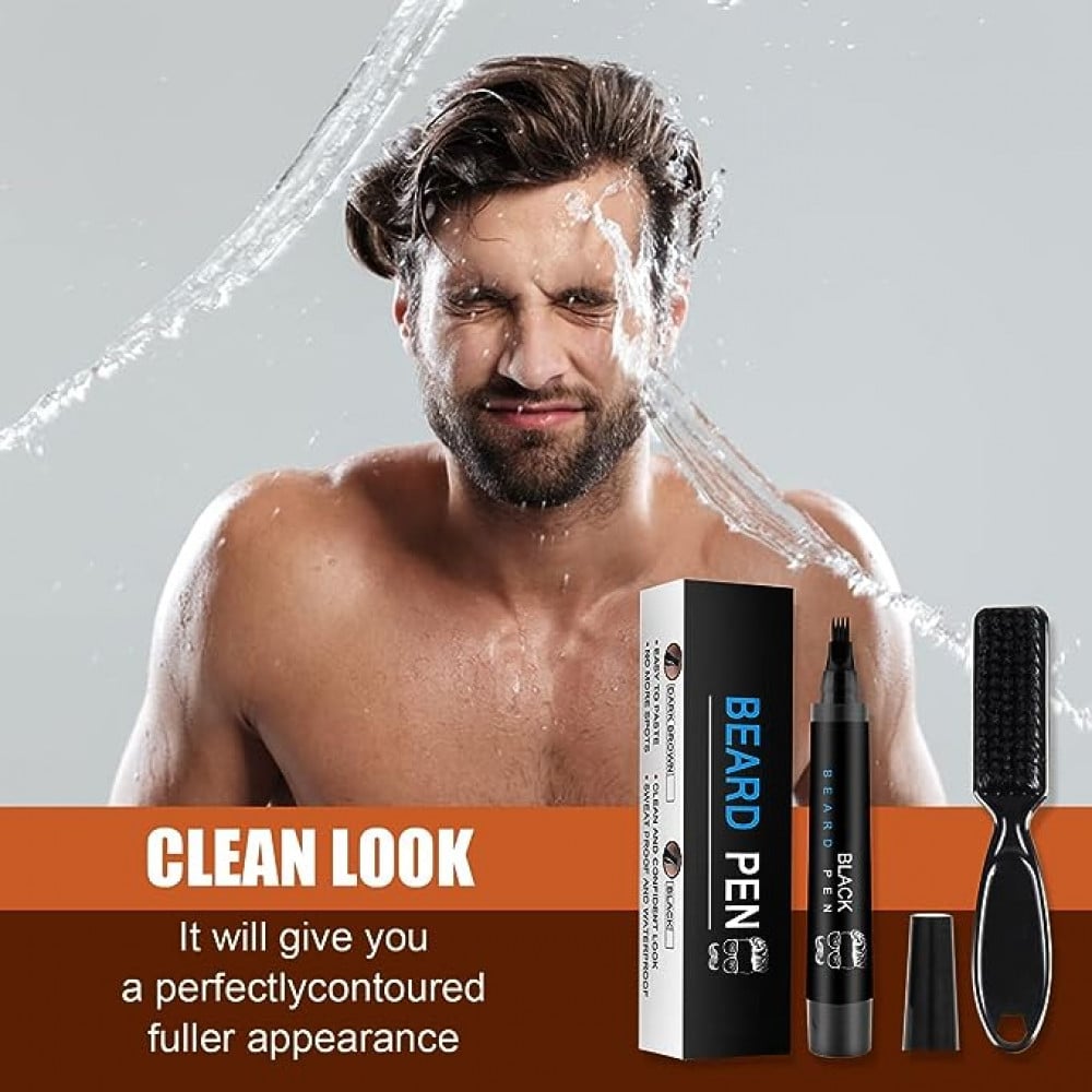 قلم تكثيف اللحية من دي ام جي تيك مقاوم للماء مع فرشاة 2 قطعة