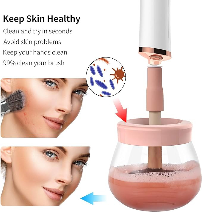 ماكينة تنظيف فرش مكياج كهربائية دوارة من DMG منظف ومجفف 8 أطواق