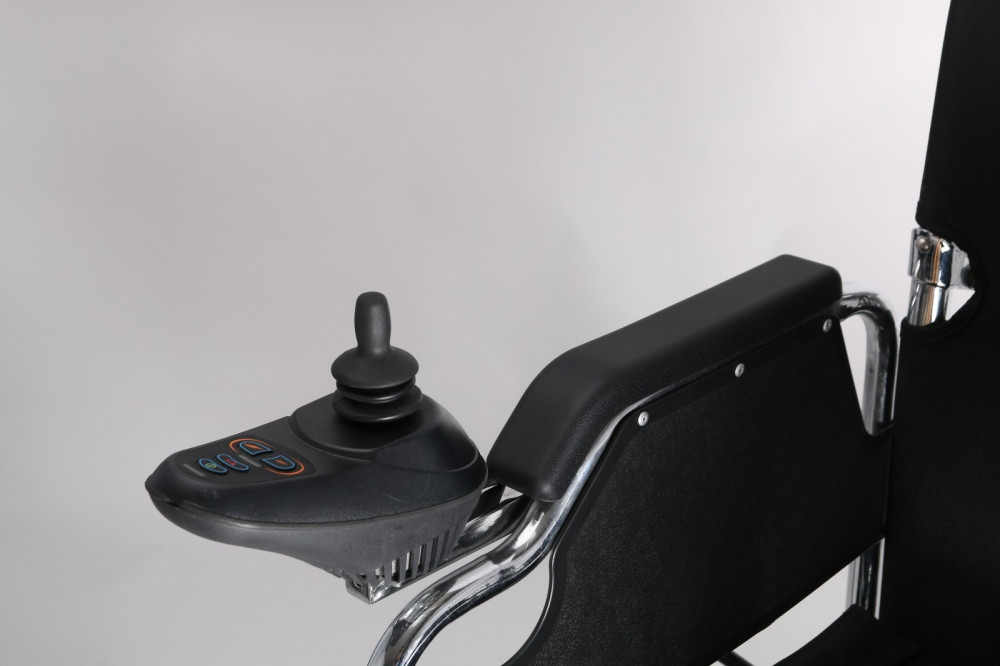 كرسي متحرك كهربائي مقاس 51 سم قابل للطي بطارية ليثيوم