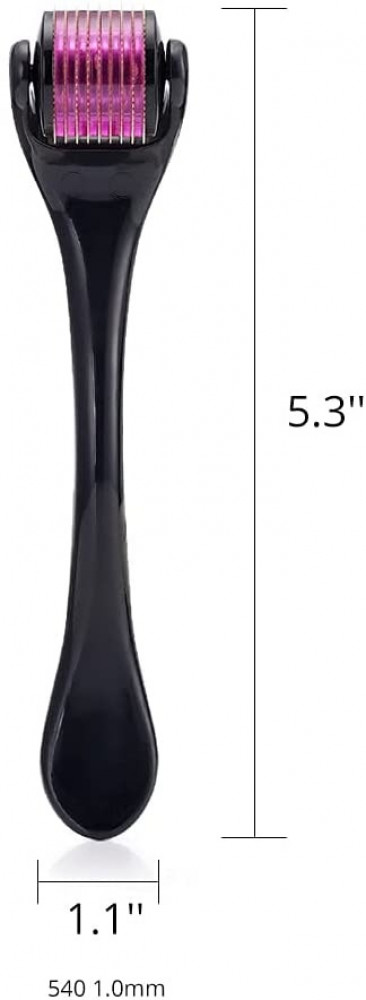 ديرما رولر 540 إبر تيتانيوم 0.20mm مقبض بلاستيكي مريح أسود ووردي