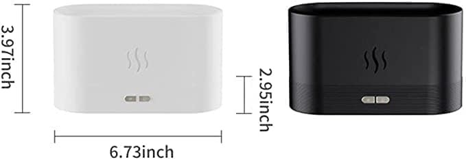 مرطب هواء وموزع زيوت عطرية جيني بتأثير اللهب LED 180مل USB محمول